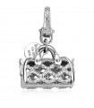 Rosato Bag Charm - My Bags Pendant in 925% Silver and White Zircons