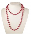 Collana Rajola Donna - Cecilia con Giada Bordeaux e Quarzo Strawberry