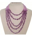 Rajola Woman's Necklace - Mambo with Wisteria Jade, Amethyst and Mother of Pearl - 0