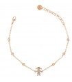 Rue Des Mille Woman's Bracelet - Child Pendant with White Rose Gold Zircons - 0