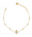 Rue Des Mille Woman's Bracelet - Child Pendant with White Yellow Gold Zircons - 0