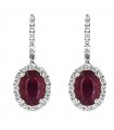 Picca Woman's Earrings - 18K White Gold Pendants with Natural Diamonds and Rubies 1.56 ct - 0