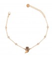 Rue Des Mille Woman's Bracelet - Ghost Pendant with White Zircons Rose Gold - 0