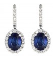 Picca Woman's Earrings - 18K White Gold Pendants with Natural Diamonds and Sapphires 1.74 ct - 0