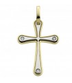 Chimento Rood Pendant - Image Sacre Tradition Gold in Bicolor Gold with Natural Diamonds 0.03 ct - 0