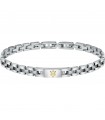 Maserati Men's Bracelet - Jewels 316L Steel Chain with Logo and White Diamonds