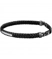 Bracciale Maserati da Uomo - Jewels Catena in Acciaio 316L e Pelle Nera