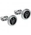 Maserati Men's Cufflinks - Jewels in Black PVD Steel with Trident