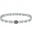 Bracciale Maserati da Uomo - Jewels in Acciaio 316L con Placca Nera e Logo Tridente