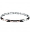 Maserati Men's Bracelet - Jewels in 316L Steel with Rose Gold Details and Black Zircons