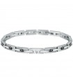 Maserati Men's Bracelet - Jewels in 316L Steel with Logo and Black Zircons