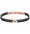 Bracciale Maserati da Uomo - Jewels in Acciaio 316L Nero e Rose Gold con Tridente