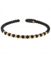 Bracciale Roberto Demeglio Donna - Dado in Ceramica Nera Satinata con Diamante Brown 0,11 ct