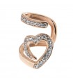 Earcuff Rue Des Mille for Women - Madly with Rose Gold Heart and White Zircons