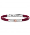 Bracciale Zancan da Uomo - Regata in Kevlar Rosso Bordeaux con Timone Rose Gold