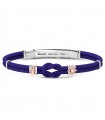 Zancan Men's Bracelet - Regatta in Blue Kevlar with Nautical Knot, Anchor and Rose Gold Rudder