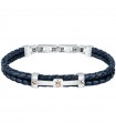 Bracciale Maserati da Uomo - Jewels in Pelle Blu con Logo Rose Gold