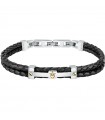 Maserati Men's Bracelet - Jewels in Black Leather with Gold Logo