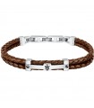 Maserati Men's Bracelet - Jewels in Brown Leather with Metal Gun Logo