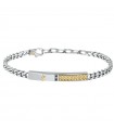 Maserati Men's Bracelet - Jewels in 316L Steel with Black Diamonds and Golden Bar