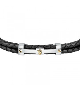 Bracelet Maserati Jewels JM223AVE18 Black Leather Double Tubular