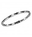 Zancan Men's Bracelet - Hi-Teck in 316L Steel with Black Links and Black Spinels