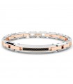 Bracciale Zancan da Uomo - Hi-Teck in Acciaio 316L Rose Gold con Targa Centrale in Fibra di Carbonio