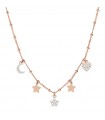 Bronzallure Women's Necklace - Miss with Moon, Stars and Heart Pendants in Cubic Zirconia Pavè