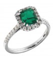 Ring Crieri Woman - Bogotá in 18K White Gold with Natural Diamonds and Emerald 1,20 ct - 0