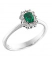 Ring Crieri Woman - Bogotá in 18K White Gold with Natural Diamonds and Emerald 0.27 ct - 0