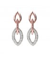 Bronzallure Woman Earrings - Purity Marquise Rose Gold Mesh with Cubic Zirconia Micro Pavè