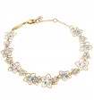 Lorenzo Ungari Woman's Bracelet - Le Scintille in 18K Yellow Gold with Flowers in 18K White Gold - 0