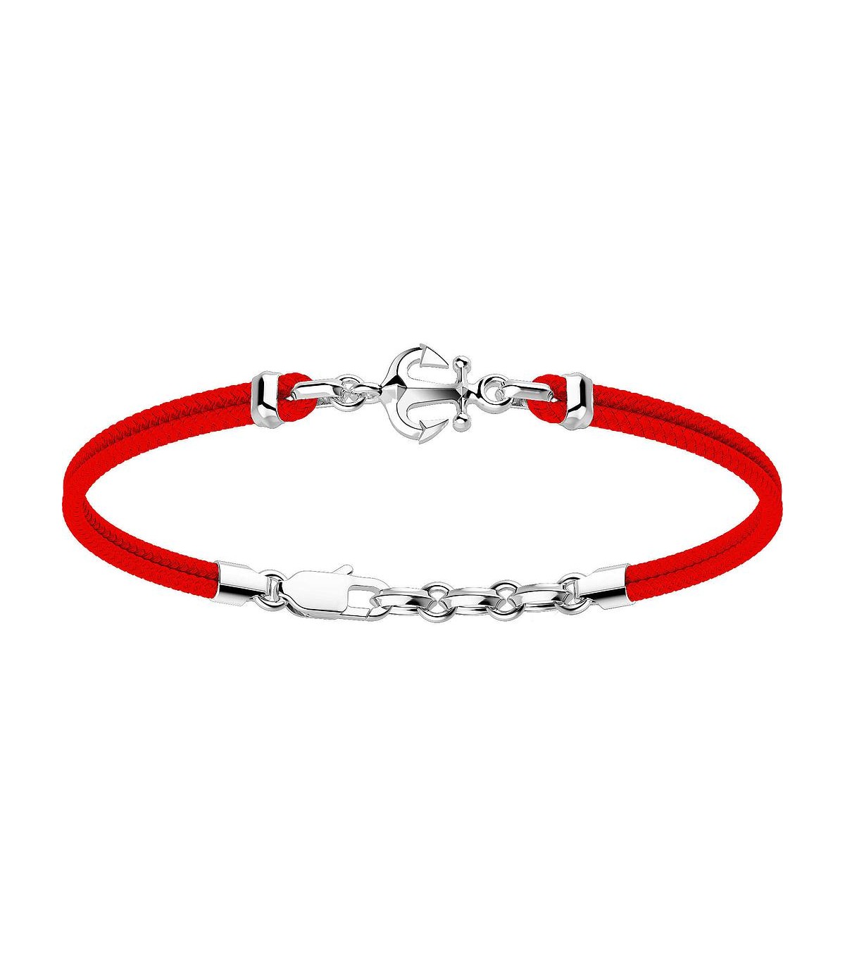 Zancan kevlar bracelet with flat silver knot.
