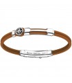 Zancan Men's Bracelet - Spring Brown Leather with Compass Rose