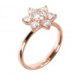 Bronzallure Women's Ring - Very High Solitaire with Cubic Zirconia Flower Size 12