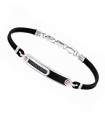 Zancan Men's Bracelet - Rekord in Black Kevlar with Central Plate and Black Spinels