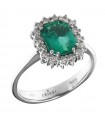 Ring Crieri Woman - Bogotá in 18K White Gold with Natural Diamonds and Emerald 1.42 ct - 0