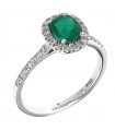 Ring Crieri Woman - Bogotá in 18K White Gold with Natural Diamonds and Emerald 0,86ct - 0