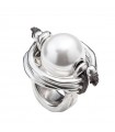 Anello Uno de 50 da Donna - Classics Woow in Metallo Argentato con Perla Misura XL