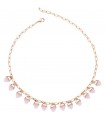 Boccadamo Women's Necklace - Caleida Mediterranea Rose Gold with Pink Hanging Crystals