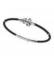 Zancan Men's Bracelet - Regatta with 925% Silver Insert and Anchor with White Sapphires