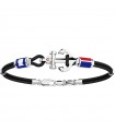 Zancan Men's Bracelet - Regatta in Black Kevlar with Anchor and Nautical Flags