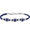 Zancan Men's Bracelet - Regatta in Blue Kevlar with Round Elements in 316L Steel