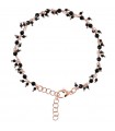 Bronzallure Women's Bracelet - Variegated Rosary with Black Spinels Pendants