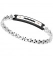 Zancan Men's Bracelet - Hi-Teck in 316L Steel with Black Plate and Black Spinels