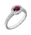 Picca Woman's Ring - in White Gold with Diamonds and Ruby - 0