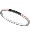 Zancan Men's Bracelet - Hi-Teck in 316L Steel Bicolor Rose Gold with Carbon Fiber Plate