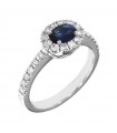 Picca Woman's Ring - in White Gold with Diamonds and Sapphire - 0