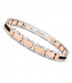 Zancan Men's Bracelet - Hi-Teck in 316L Steel Bicolor Rose Gold with Carbon Fiber Inserts - 0