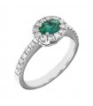 Picca Woman's Ring - in White Gold with Diamonds and Emerald - 0